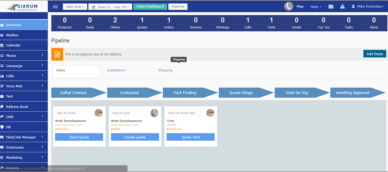 Dashboard Reporting